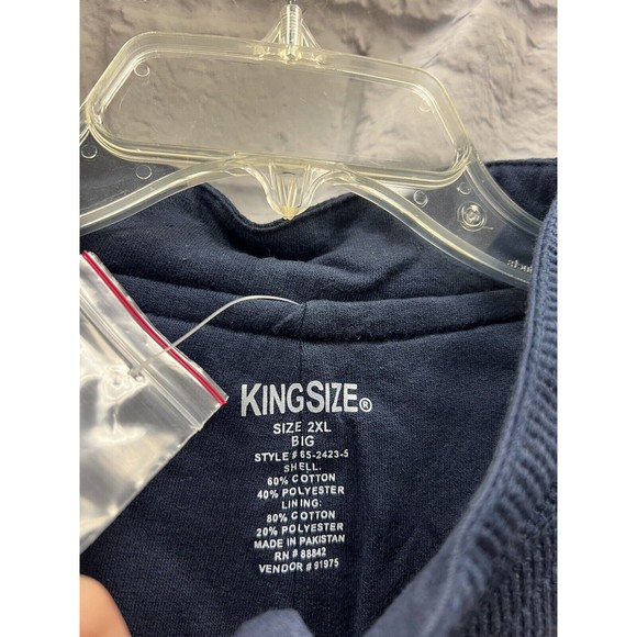 NWT Men's King Size 2XL Big Fleece Warm Flannel Cotton Polyester Jacket Warm - Picture 5 of 6